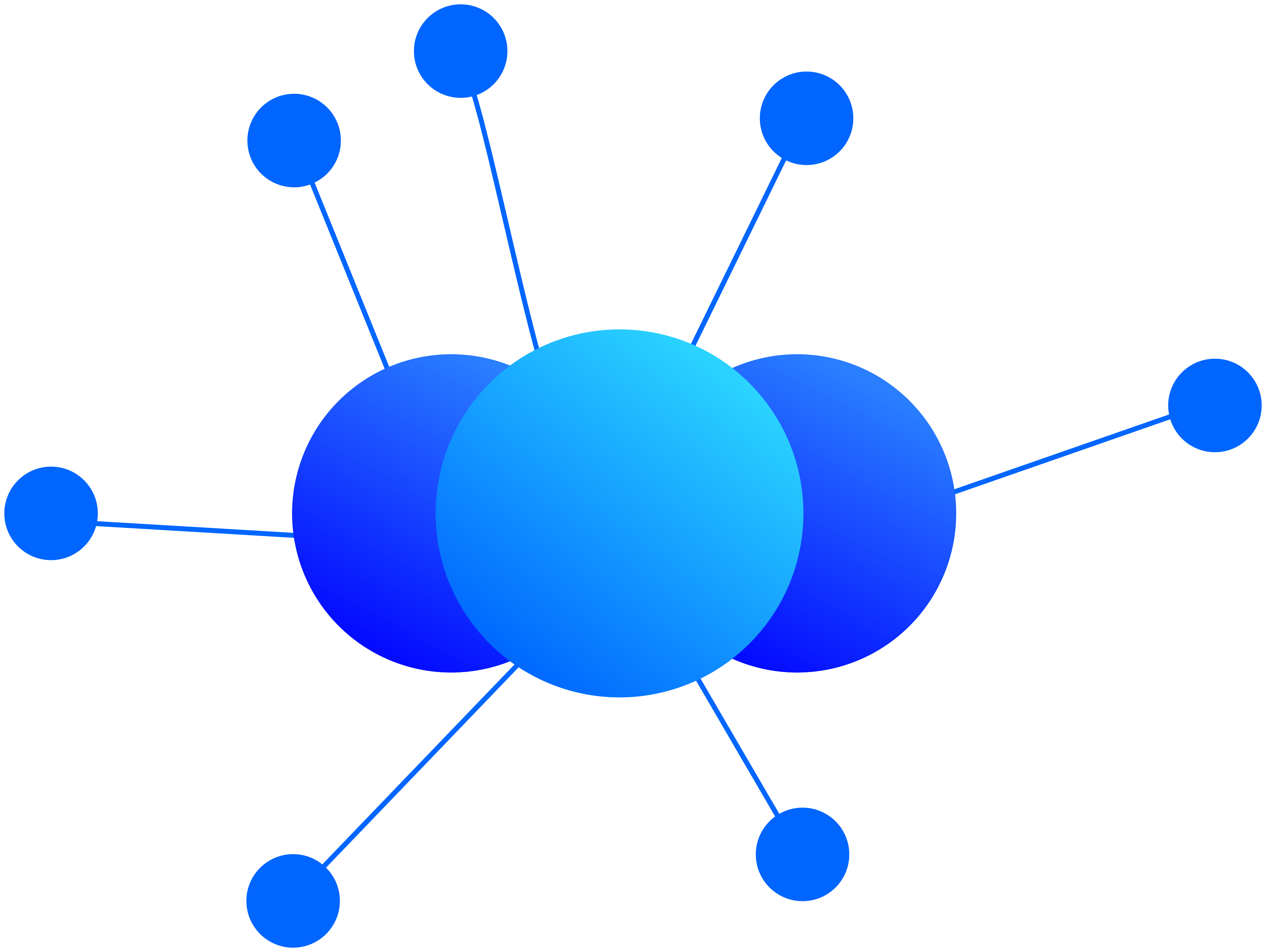 Centralized illustration, showing Communitify logo in the middle and around that nodes